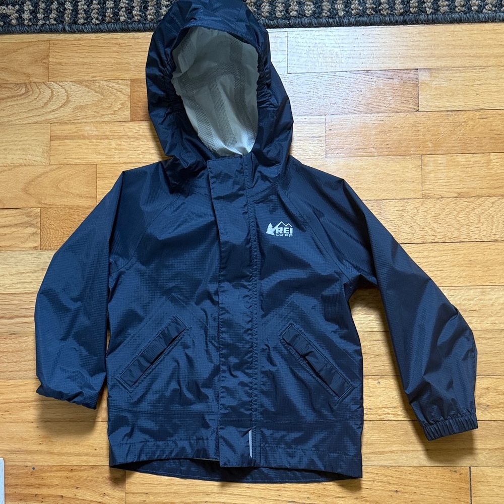 REI Kids Navy Hooded Raincoat